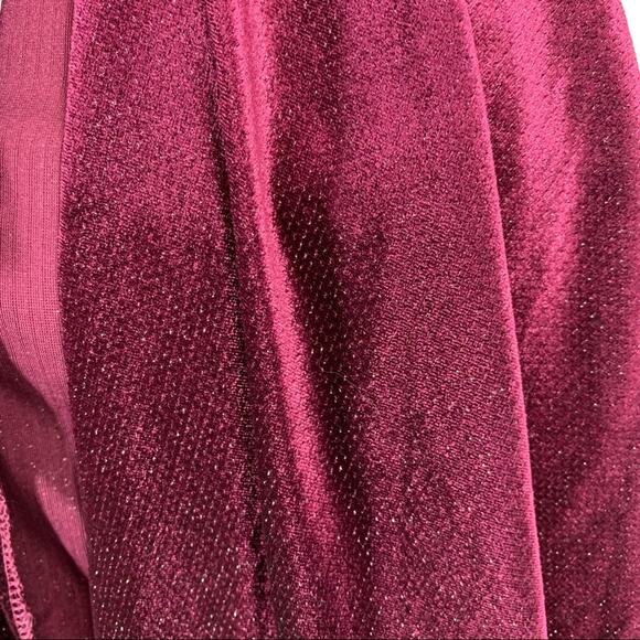 Madden NYC Maroon Open Front Cardigan One Size - Picture 5 of 7